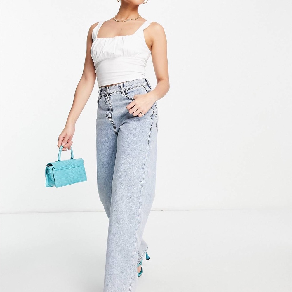 ASOS design hourglass square neck bust seam vest top in white